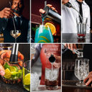 Kit Coqueteleira Profissional em Aço Inox com Suporte 12 Peç