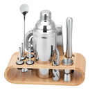 Kit Coqueteleira Profissional em Aço Inox com Suporte 12 Peç