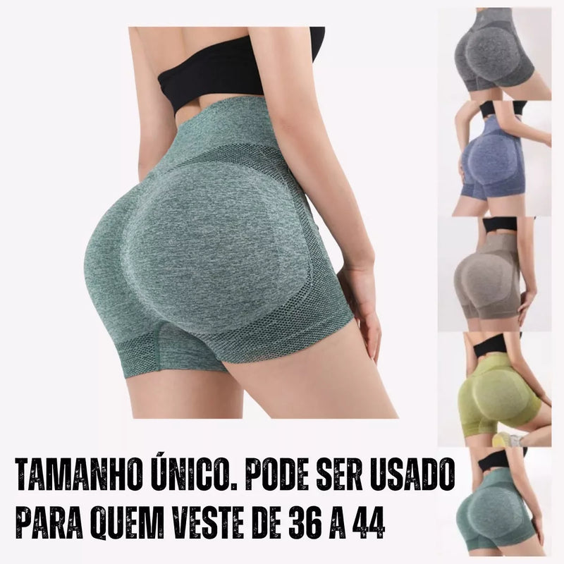 Short Feminino Empina Bumbum CINZA (Tamanho Único: Veste do 36 ao 44)